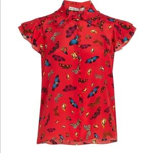 Alice & Olivia Martel Butterfly Blouse